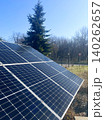 Solar Panel Installation with Evergreen Tree - Renewable Energy Photography 140262657