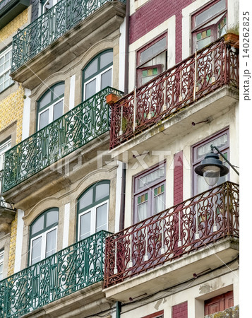 Historic Residential Facades with Ornate Balconies in Porto, Portugal Historic Residential Facades with Ornate Balconies in Porto, Portugal 140262825