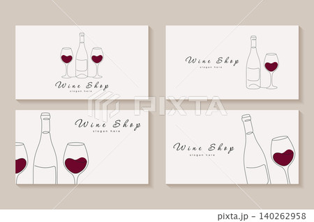 business card template with wine shop branding vector illustration. business card template with wine shop branding vector illustration. 140262958