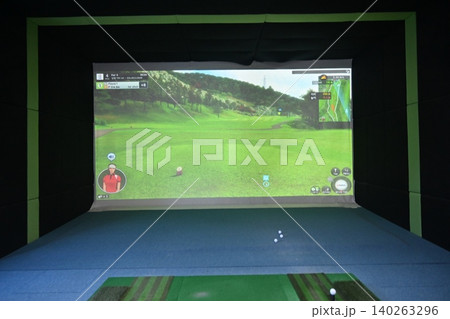 Indoor Golf Simulator Hitting Mat and Control Panel Indoor Golf Simulator Hitting Mat and Control Panel 140263296