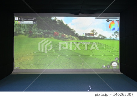 Indoor Golf Simulator Hitting Mat and Control Panel Indoor Golf Simulator Hitting Mat and Control Panel 140263307