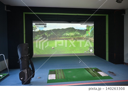 Indoor Golf Simulator Hitting Mat and Control Panel Indoor Golf Simulator Hitting Mat and Control Panel 140263308