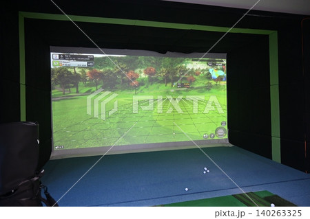 Indoor Golf Simulator Hitting Mat and Control Panel 140263325