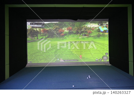 Indoor Golf Simulator Hitting Mat and Control Panel Indoor Golf Simulator Hitting Mat and Control Panel 140263327