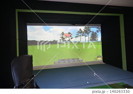 Indoor Golf Simulator Hitting Mat and Control Panel Indoor Golf Simulator Hitting Mat and Control Panel 140263330