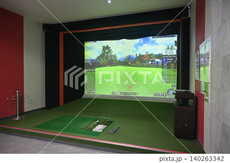Indoor Golf Simulator Hitting Mat and Control Panel Indoor Golf Simulator Hitting Mat and Control Panel 140263342