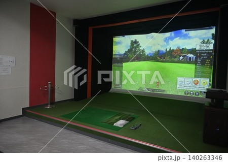 Indoor Golf Simulator Hitting Mat and Control Panel 140263346