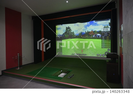 Indoor Golf Simulator Hitting Mat and Control Panel 140263348