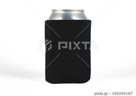 Can cooler sleeve on isolated background. Neoprene can cooler blank. Can cooler sleeve on isolated background. Neoprene can cooler blank. 140264167