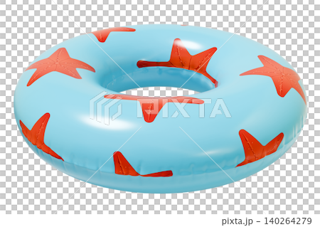 Inflatable Swim Ring, Summer Pool Float. Isolated on White Background 140264279