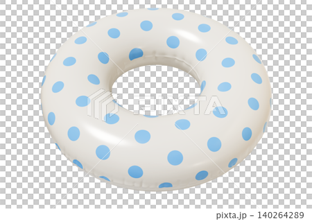 Inflatable Swim Ring, Summer Pool Float. Isolated on White Background 140264289