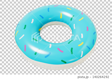 Donut Inflatable Swim Ring, Summer Pool Float Isolated on White Background Donut Inflatable Swim Ring, Summer Pool Float Isolated on White Background 140264292