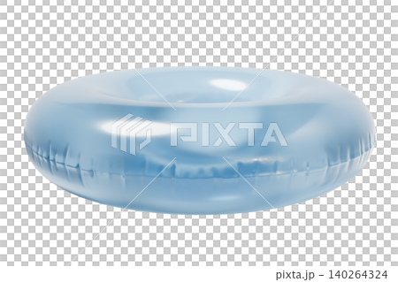 Translucent Inflatable Swim Ring. Summer Pool Float Isolated on White Background Translucent Inflatable Swim Ring. Summer Pool Float Isolated on White Background 140264324