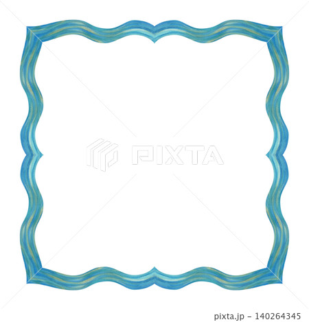 Blue square frame inspired by ocean waves and coastal textures. Hand-painted watercolor elegant aqua borders for invitations, branding, wedding stationery, cards and summer design projects Blue square frame inspired by ocean waves and coastal textures. Hand-painted watercolor elegant aqua borders for invitations, branding, wedding stationery, cards and summer design projects 140264345