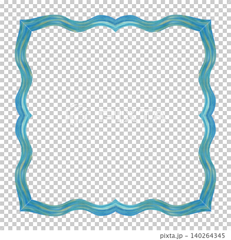 Blue square frame inspired by ocean waves and coastal textures. Hand-painted watercolor elegant aqua borders for invitations, branding, wedding stationery, cards and summer design projects Blue square frame inspired by ocean waves and coastal textures. Hand-painted watercolor elegant aqua borders for invitations, branding, wedding stationery, cards and summer design projects 140264345