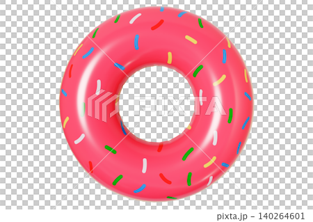 Donut Inflatable Swim Ring, Summer Pool Float Isolated on White Background Donut Inflatable Swim Ring, Summer Pool Float Isolated on White Background 140264601