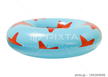Inflatable Swim Ring, Summer Pool Float. Isolated on White Background. 3d rendering Inflatable Swim Ring, Summer Pool Float. Isolated on White Background. 3d rendering 140264646