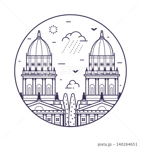 Gendarmenmarkt Square Berlin Landmark Line Icon Gendarmenmarkt Square Berlin Landmark Line Icon 140264651