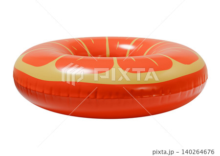 Orange Inflatable Swim Ring. Summer Pool Float Isolated on White Background Orange Inflatable Swim Ring. Summer Pool Float Isolated on White Background 140264676