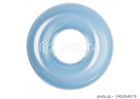 Translucent Inflatable Swim Ring. Summer Pool Float Isolated on White Background 140264679