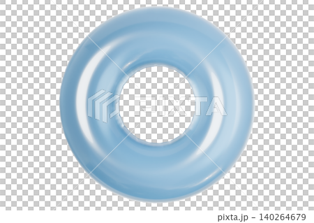 Translucent Inflatable Swim Ring. Summer Pool Float Isolated on White Background 140264679