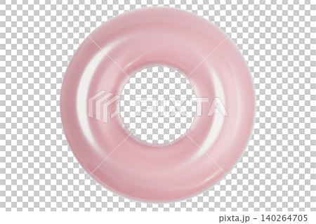 Translucent Inflatable Swim Ring. Summer Pool Float Isolated on White Background 140264705