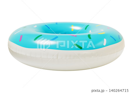 Donut Inflatable Swim Ring, Summer Pool Float Isolated on White Background.3d rendering 140264715