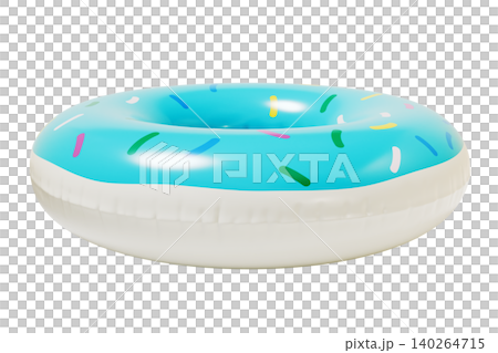 Donut Inflatable Swim Ring, Summer Pool Float Isolated on White Background.3d rendering 140264715