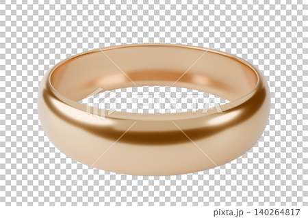 Gold wedding ring on white isolated background. 3d rendering Gold wedding ring on white isolated background. 3d rendering 140264817
