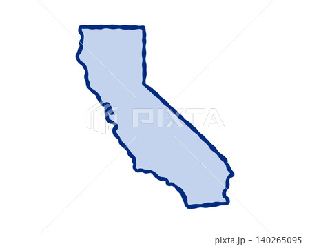 Doodle-style illustration of the California state map, featuring the recognizable shape of California in a simple, hand-drawn design. Doodle-style illustration of the California state map, featuring the recognizable shape of California in a simple, hand-drawn design. 140265095