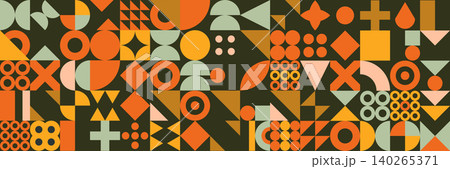 Abstract geometric pattern. Modern poster design. Neo geometric style. Vector illustration Abstract geometric pattern. Modern poster design. Neo geometric style. Vector illustration 140265371