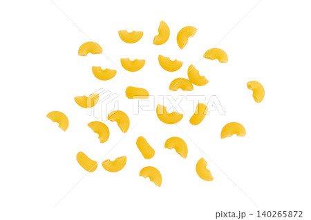scattered chifferi rigati pasta isolated 140265872