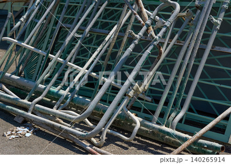 Replacing.Rusty old water tube pipe,rusty.A pile of scrap iron Replacing.Rusty old water tube pipe,rusty.A pile of scrap iron 140265914