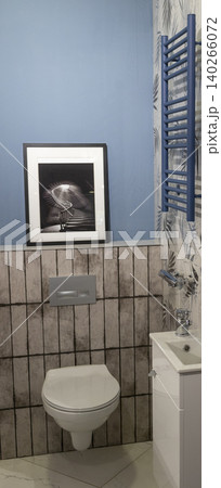 Contemporary Restroom Decor Featuring Ceramic Sink and Textured Geometric Wall Contemporary Restroom Decor Featuring Ceramic Sink and Textured Geometric Wall 140266072