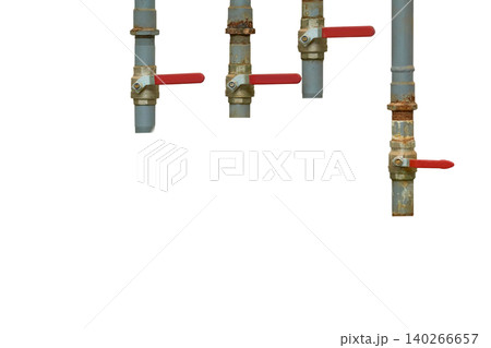 Plumbing contrlol.Water valve shutting isolated on white Plumbing contrlol.Water valve shutting isolated on white 140266657