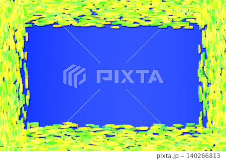 Blue frame with green yellow mottled strokes by sides Blue frame with green yellow mottled strokes by sides 140266813