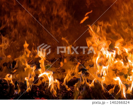 Fire Burning in the Oven During Cooking at Home in the Evening Fire Burning in the Oven During Cooking at Home in the Evening 140266824