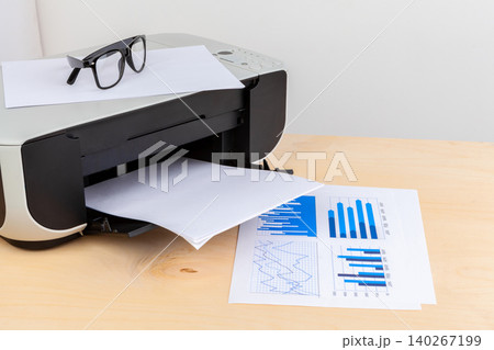 Modern printer machine for home use close up 140267199