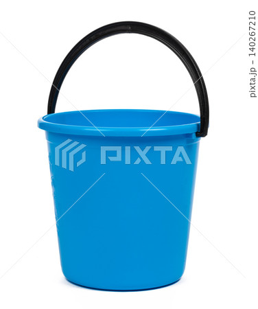 Blue plastic bucket for cleaning isolated on white background 140267210