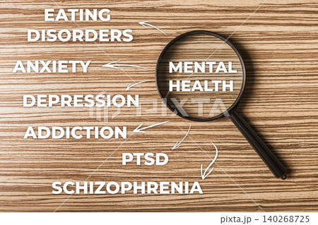 Mental health discussion with focus on various disorders and challenges people face 140268725