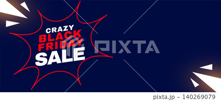 modern black friday crazy sale offer banner with comic expression modern black friday crazy sale offer banner with comic expression 140269079