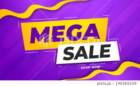 mega sale banner in modern style and purple color vector mega sale banner in modern style and purple color vector 140269109