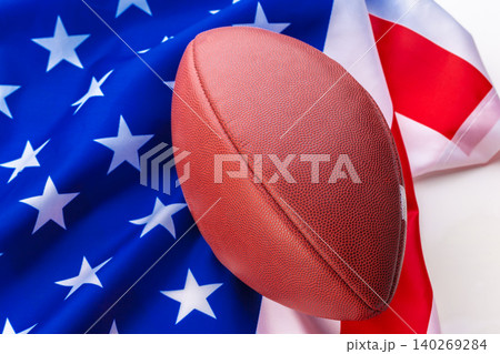 American football on American old glory flag American football on American old glory flag 140269284