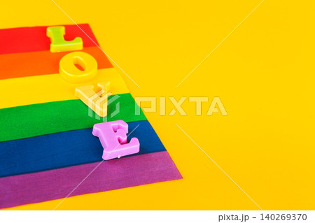 message on an LGBT gay pride flag message on an LGBT gay pride flag 140269370