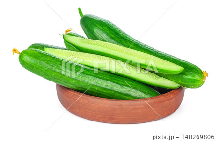 Cucumber isolated on white background. creative photo. Cucumber isolated on white background. creative photo. 140269806