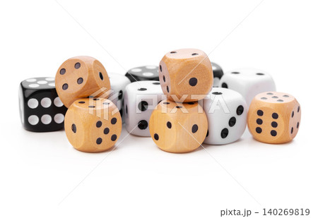 dice isolated on white background. creative photo. 140269819