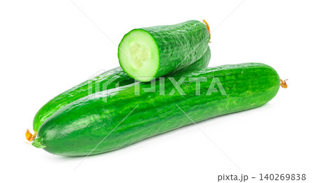 Cucumber isolated on white background. creative photo. Cucumber isolated on white background. creative photo. 140269838