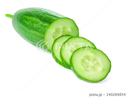 Cucumber isolated on white background. creative photo. Cucumber isolated on white background. creative photo. 140269854