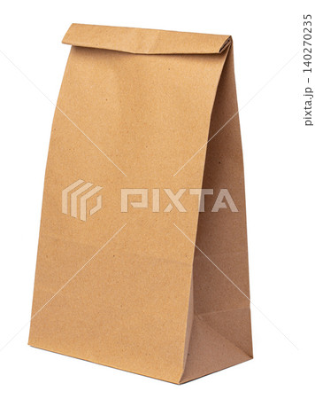 Craft paper package for food on white background Craft paper package for food on white background 140270235