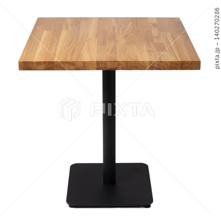 Wooden table with rectangle tabletop isolated on white Wooden table with rectangle tabletop isolated on white 140270286